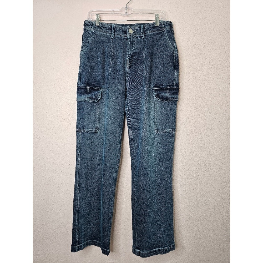 True Religion Womens Denim Cargo SN Straight Jeans Medium Blaze Wash Size 29 NEW - Picture 2 of 9